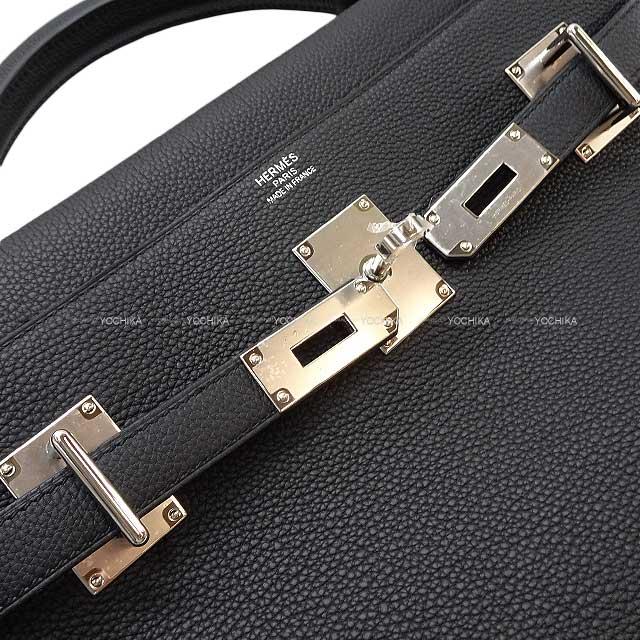 HERMES エルメス マキシ ケリー 42 黒 (ブラック) トゴ シルバー HERMES エルメス マキシ ケリー 42 黒 (ブラック) トゴ シルバー