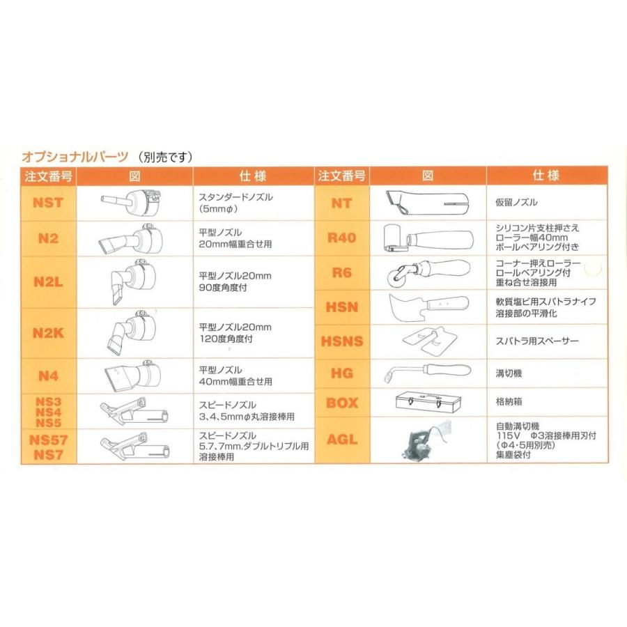 パークヒート溶接機　200V　1370W　品番 PHW1-2　ブラシレスモーター採用（カーボンブラシ交換不要）日本製　新品　送料無料　代引不可　熱風機　溶接機｜yodogawa｜03