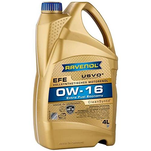 Ravenol j1?a1507?SAE 0?W-16モーターオイル???EFE Extra Fuel Economy Full Synthetic API SN Licensed 4 Liter 1111103-004-01-999