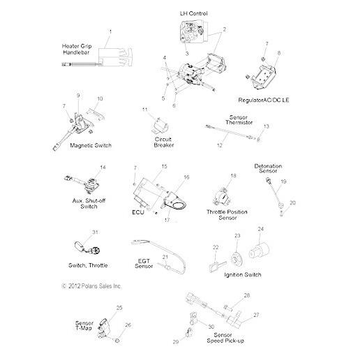 短納期・高品質 Polaris OEM ハンドルバー コントロール スイッチ 調光器/スタート IQ RMK スイッチバック ターボ