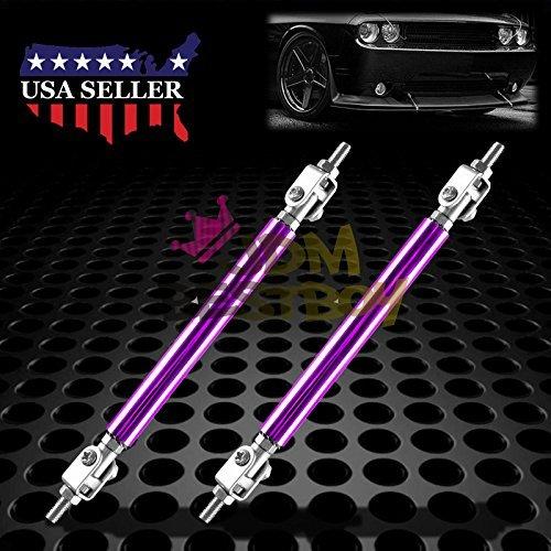 JDMBESTBOY 6インチ8インチ 調節可能なフロント/リアフレームバンパー リップスプリッター ストラットロッドサポートバー パープル