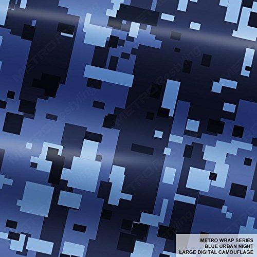 メトロラップシリーズブルーUrban Night Largeデジタルカモフラージュ迷彩ビニールカーラップフィルム 5ft x 2ft (10