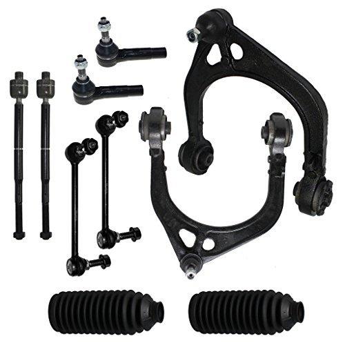 デトロイト車軸 - 10個入り フロント アッパーコントロールアーム ボールジョイント、スウェイバー、内側と外側のタイロッド ラックブーツ付き