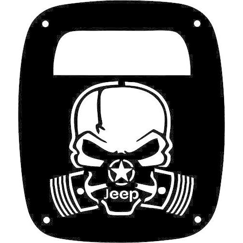セールサイトの通販 JeepTails スカルピストンマスク テールランプライトカバー Jeep Wrangler TJとYJに対応 ブラック 2個セット