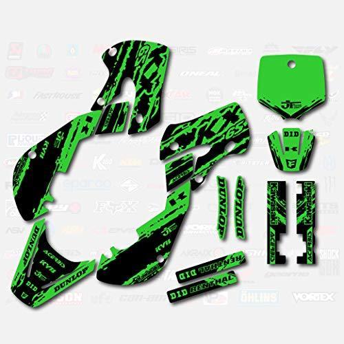 オンライン店舗 ブラック グリーン スリック レーシング グラフィック カワサキ Kx 65 00-19 グラフィックキット ステッカー Kx65 MX