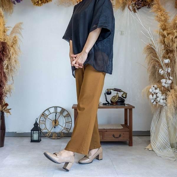 秋服 グルカパンツ セミワイドパンツ カラーパンツ ハイウエスト 総ゴム 綿 軽い 上品 大人カジュアル きれいめカジュアル ゆったり穿ける 股上深い 丸洗い |  | 08