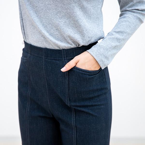 冬用あったかパンツ デニムプリント 裏起毛 ロベント ストレート 股上深い ハイテンション レディースパンツ ストレッチパンツ ウエストゴムH-1268 H-1168 H-353 |  | 09