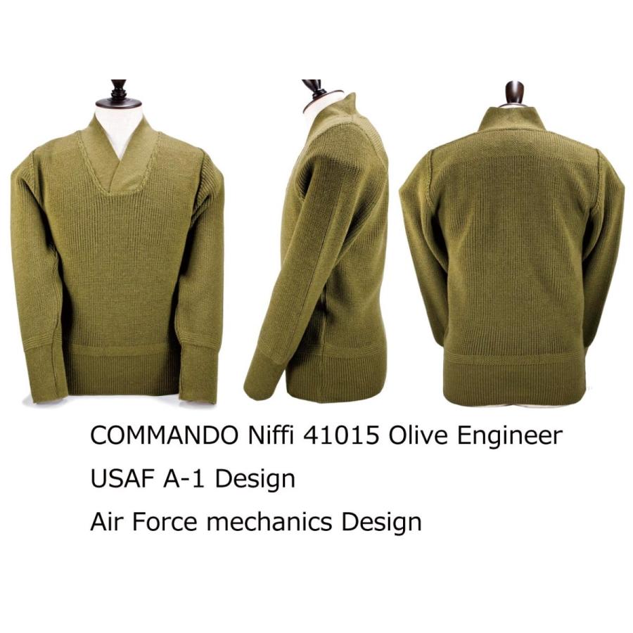 TW Kempton COMMANDO Niffi 41015 Olive エンジニアセーター A-1 Type 