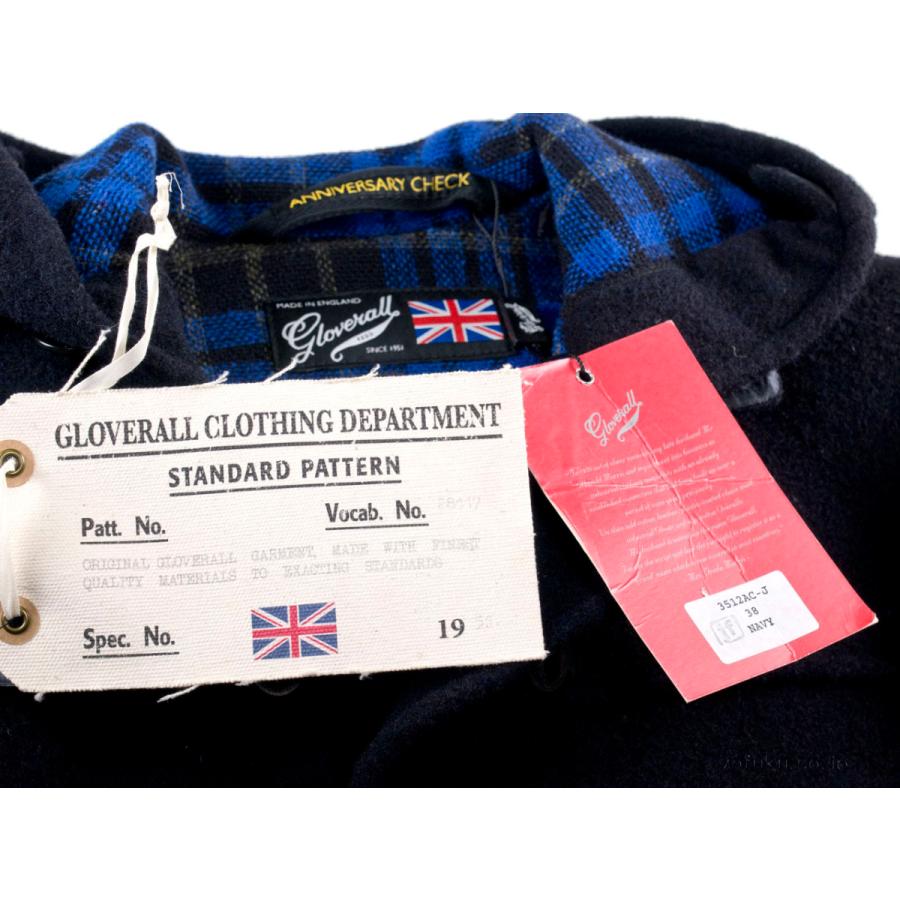 GLOVERALL 512 DUFFLE COAT ANNIVERSARY CHECK NAVY グローバーオール ダッフル アニバーサリーチェック ネイビー 38(M)｜yofuku｜08