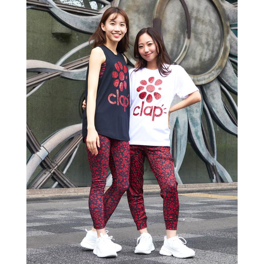 CLAP フィットネス・ゼブラ柄の上下セット CLAP エクササイズウエア CLAP フィットネス・ゼブラ柄の上下セット