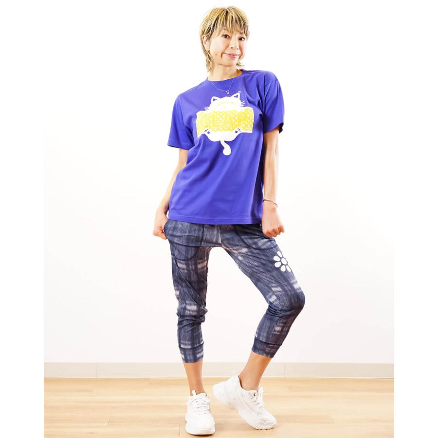 CLAP フィットネスウェア トップス クラップ フィットネス クラップウェア CLAP NYANKO Tee ネコ クラップ  レディース 半袖 ブランド クラップウェア 2024 新作｜yoga-pi｜05