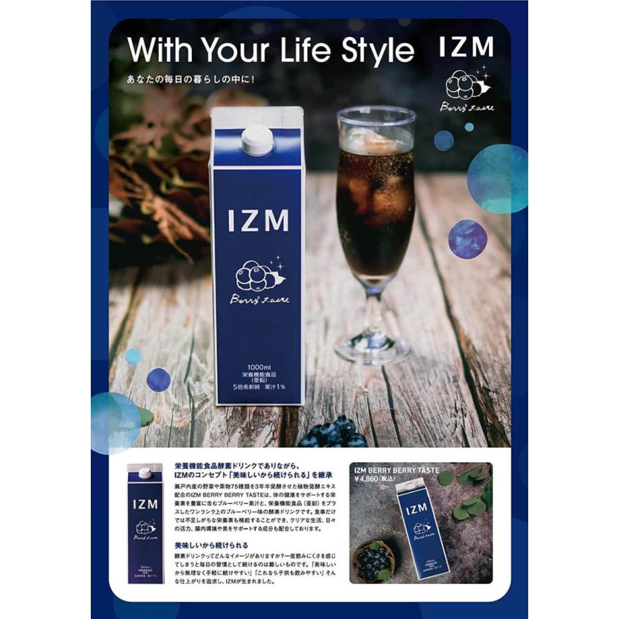 【３本セット】 IZM 酵素ドリンク BERRY BERRY TASTE 1000ml ベリーベリー 栄養機能食品 ( 亜鉛 ) ブルーベリー味 腸内フローラ ダイエット ファスティング イズ | ブランド登録なし | 03