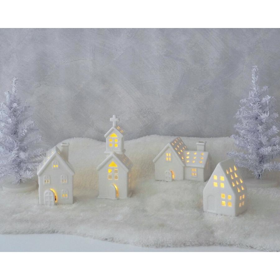 カメヤマキャンドル ポーセリン ハウス お家 街 陶磁器 LEDライト