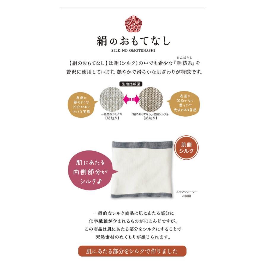 三笠 絹のおもてなし 肌側シルクネックウォーマー シルク ネック