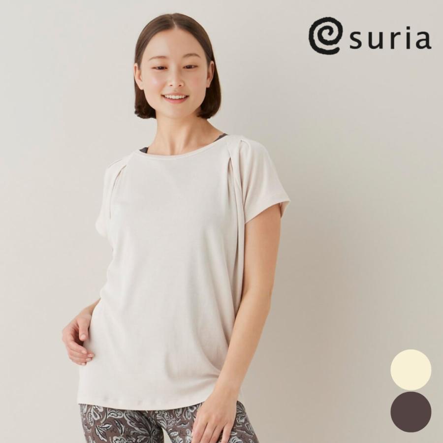 suria（スリア） ヨガウェア トップス レディース Tシャツ ロング丈