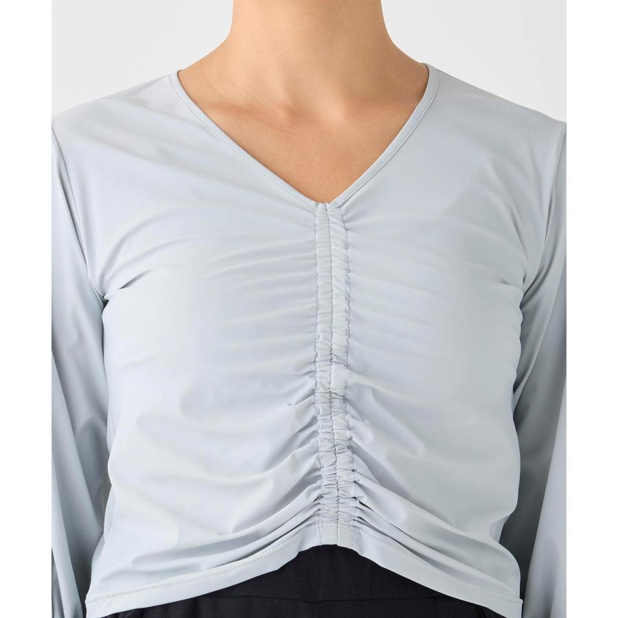 suria アヤトップ ヨガトップ suria（スリア） ヨガウェア トップス 七分袖 tシャツ ギャザー