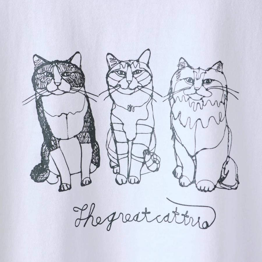 HAyU ハユ 半袖 Tシャツ 猫柄 小川学 ワイヤーアート キャットトリオ