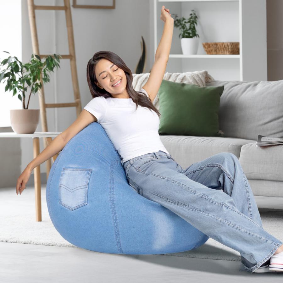 K 新品 ビーズクッション インディゴ ビーズソファ コンプ 1人用 フロア 楽天市場】ビーズクッション コンプ ビーズソファ 日本製 フロア