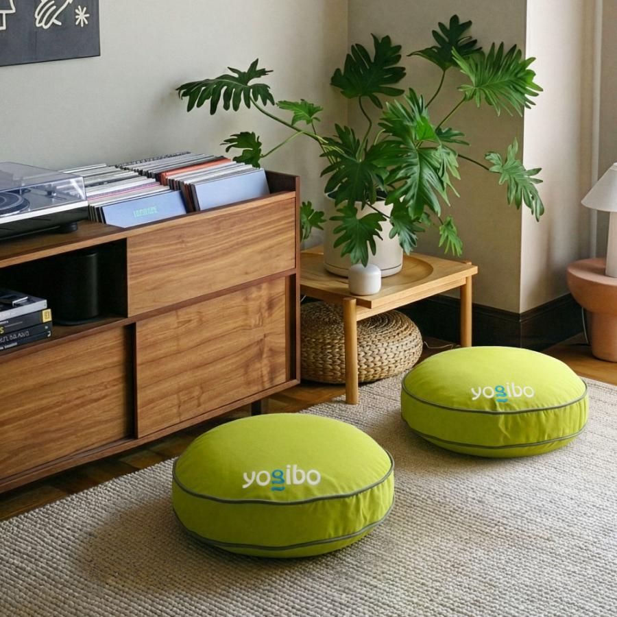 yoitubo グリーン ドーム型クッション Yogibo（ヨギボー） Yogibo Round Pillow Logo （ヨギボー ラウンド