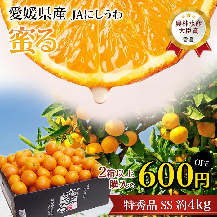 2箱以上購入で600円OFF みかん 蜜るみかん 蜜る 愛媛県産 特秀品 約4kg