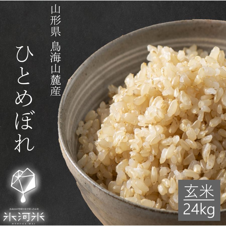 米 お米 24kg 送料無料 玄米 ひとめぼれ 令和3年産 氷河米 山形 庄内