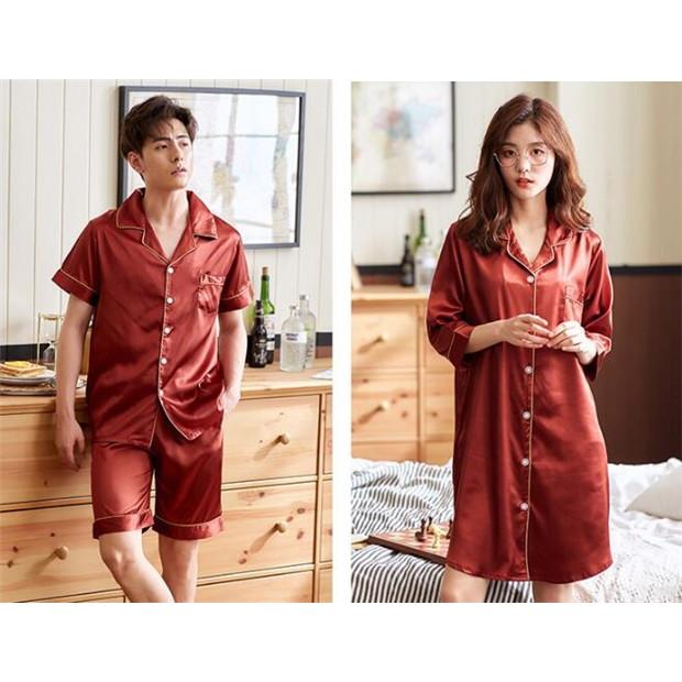 パジャマ レディース ペア カップル ロングワンピース ご夫婦 お揃い 半袖tシャツ パンツセット メンズ ワンピ ナイトウェア 部屋着 寝巻き 寝間着 Wqlsy Blossomyogurt 通販 Yahoo ショッピング