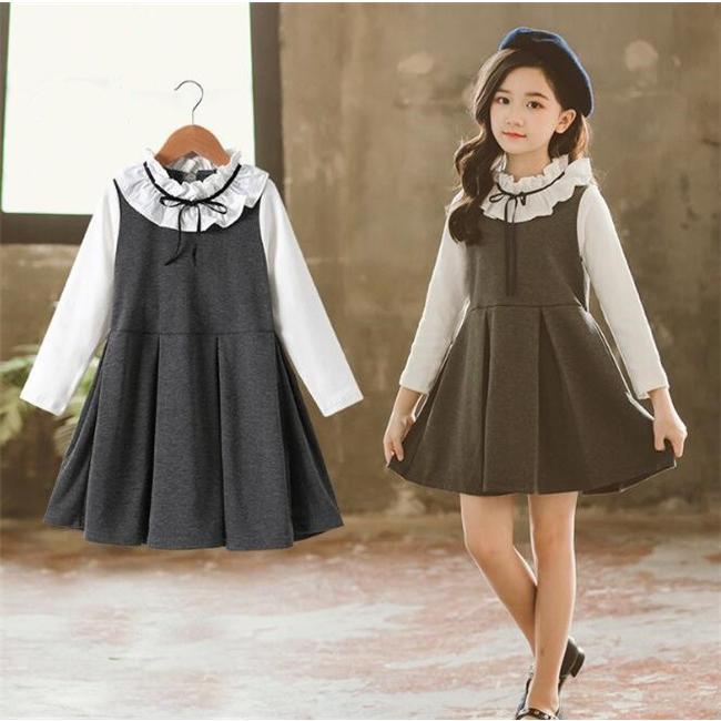 値段が激安 フランス絣コーデュロイワンピース子供服春秋服ニットスリップ冬スカート5 新作 ロングワンピース Williamsav Com