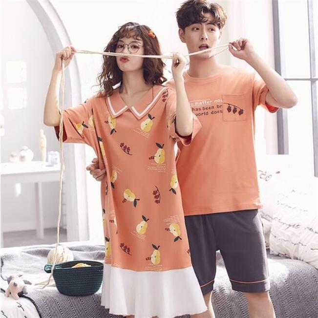 ルームウェア レディース 夏 ワンピース ペア 半袖 セット パジャマ お揃い カップル 部屋着 メンズ おしゃれ 寝巻きワンピ ペアルックパジャマ トップス パンツ Yoqlsy17 Blossomyogurt 通販 Yahoo ショッピング