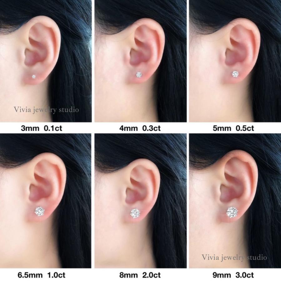 ピアス モアサナイト レディース 一粒 0.1ct プラチナ 仕上げ 大人気
