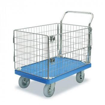 プラスチックテーブル台車　アミ　空気入りグレータイヤ付　最大積載量200kg　PLA300-AMIM1-HP 送料無料