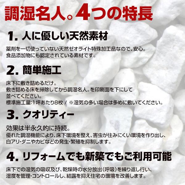 床下　調湿材　床下調湿剤　湿気防止　ゼオライト　消臭　強力　調湿　腐食　40枚×2.5kg（5箱）　防湿　マットタイプ　カビ