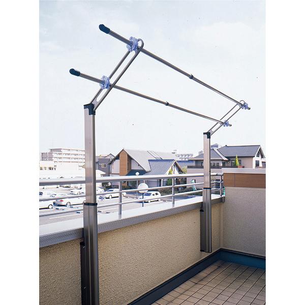 川口技研 洗濯物干し ベランダ 屋外 竿受け 物干し金物 腰壁付け 2本1