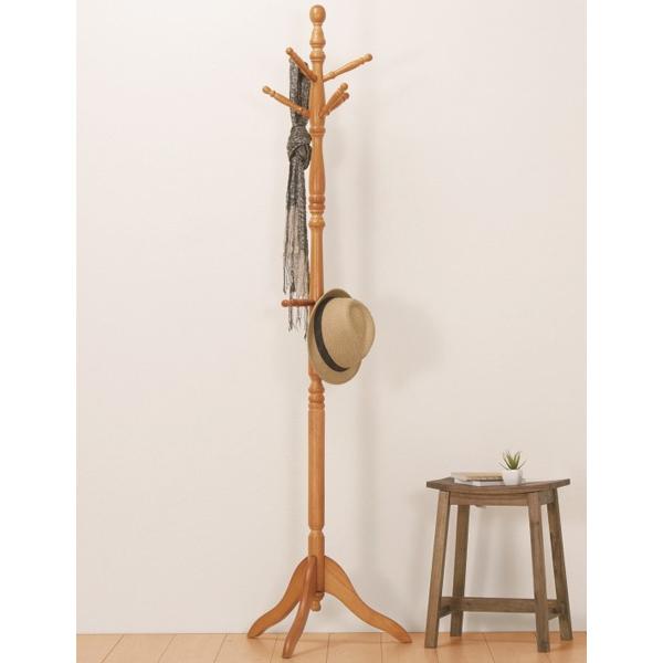 弘益 W515×D445×H1830mm ポールハンガー 木製 ハンガーラック ポール