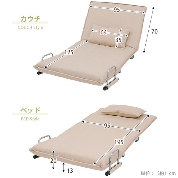 幅101×奥行195×高さ24×座面高20cm ソファベッド グラーテ sofa ソファー ベッドソファー ソファーベッド カウチソファ シングル｜yojo-sheet-ya｜15