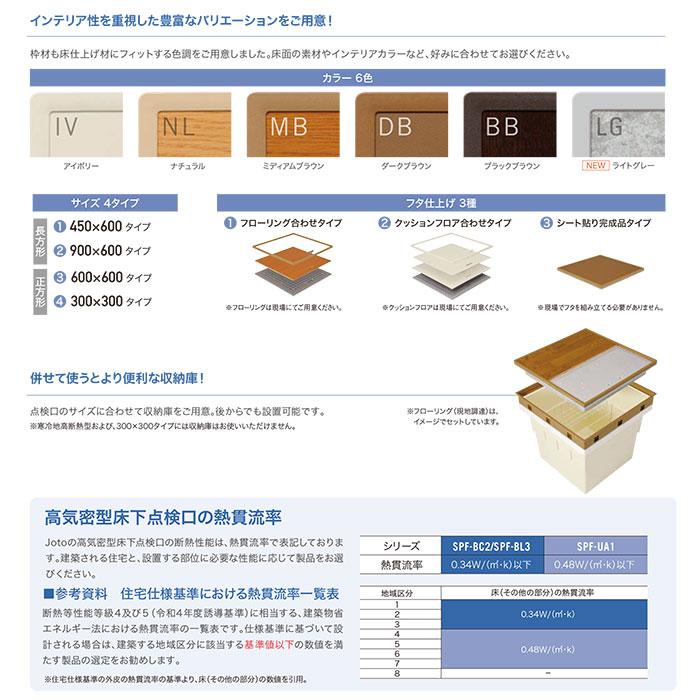 床下点検口 450 高断熱 高気密型 フローリング合わせタイプ 板厚15mm SPF-R45F15-BC2 城東テクノ JOTO_12