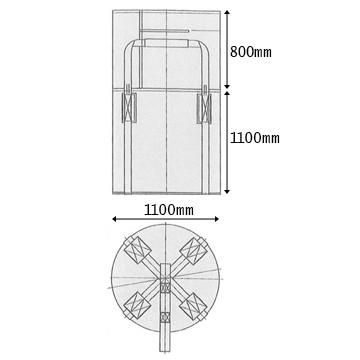 耐候性フレキシブル　コンテナバッグ　ブラックバッグ　排出無　フレコン　土のう袋　1t用　50枚　黒　大型　長期屋外使用可能