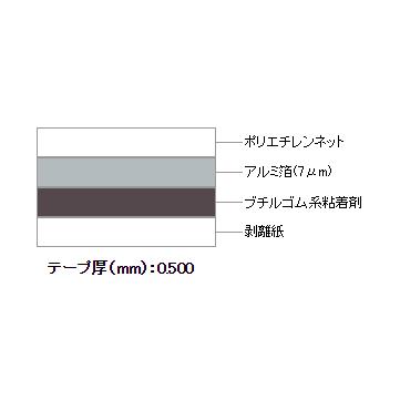 マクセル　スリオンテック　スーパーブチルテープ　50mm×20m　開口部　アルミテープ　防水　片面　防水　プラント倉庫　No.9290　目地シール　防湿　サッシ周り　16巻　気密