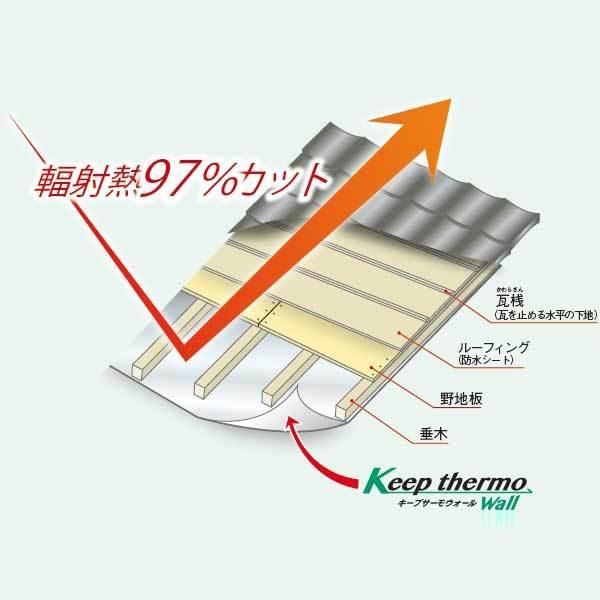 両面アルミタイプで超遮熱 キープサーモウォールスペシャル（不燃） 幅1200mm×長さ40m 両面アルミ箔 遮熱シート 反射材 アルミ遮熱 シート 屋根材 外壁 住宅熱 |  | 01