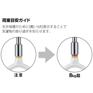 川口技研 ホスクリーン SPE型 室内用 SPE-W ホワイト 標準 サイズ：450・540・630mm 2本  スポット型 半埋込フラットタイプ 物干し 部屋干し | 川口技研 | 02