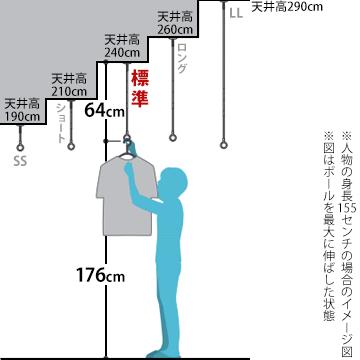 川口技研 ホスクリーン SPC型 室内用 標準 SPC-W ホワイト/SPC-M 木調 サイズ：460・550・640mm 2本  物干し 部屋干し | 川口技研 | 04