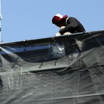 足場メッシュシート 【防炎】 ラッセルメッシュ ブラック 黒 1.2m×5.1m