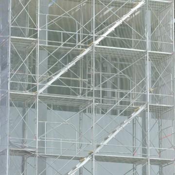 足場メッシュシート ラッセルメッシュ ホワイト 1.8m×3.4m 15枚 建築用  