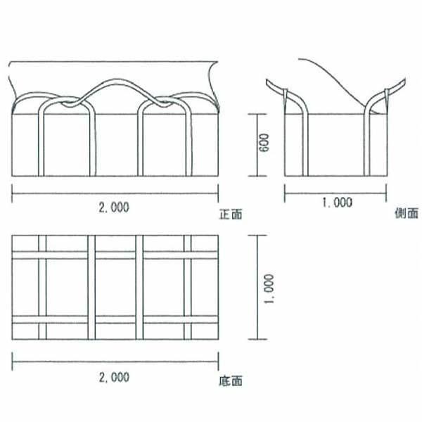 レベル3アスベスト 適正処理をサポート リレーバッグ RB-L-120S2+4B-FC 6尺 10枚 W2000mm×D1000mm×H600mm 1200L |  | 02