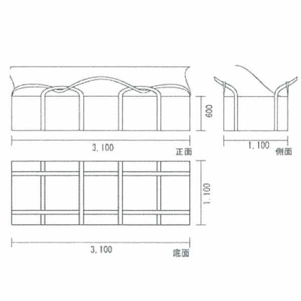 レベル3アスベスト 適正処理をサポート リレーバッグ RB-L-200S2+4B-FC 10尺 5枚 W3100mm×D1100mm×H600mm 2000L |  | 02