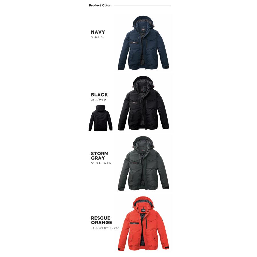 BURTLE バートル 2025年 秋冬 5060 防寒ブルゾン 撥水 男女兼用 防風 アウトドア キャンプ 作業着 服 アウター ジャンパー | BURTLE | 09