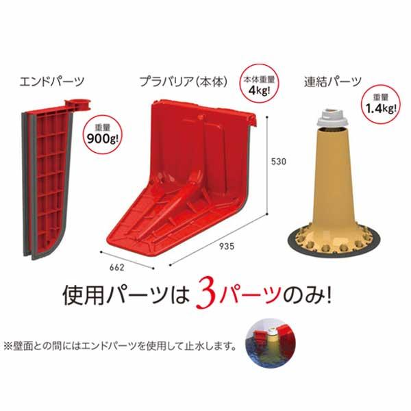 止水板 プラバリア 約1.6ｍ分 SEKISUI 一式 セット （本体2個+連結パーツ3個+エンドパネル2個） 積水テクノ成型 個人宛配送不可 |  | 02