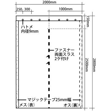 間仕切り リフォームカーテン カーテン2枚+支柱3本　内装工事 リフォームカーテンセット 空調節電対策 防塵 部屋の間仕切り フロア間仕切り |  | 02