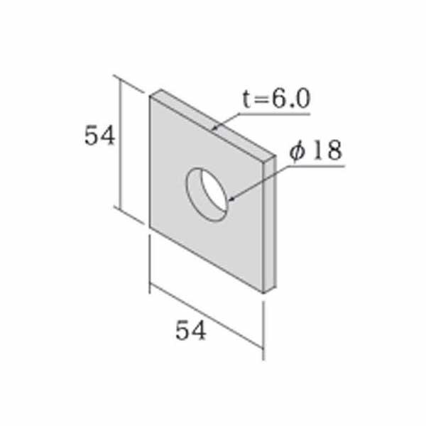 Z ゼット Z角座金 M16用 6×54×54mm 416-0006 100個 基礎 内装 Z ゼット Z角座金 M16用 6×54×54mm 416-0006 100個 基礎 内装