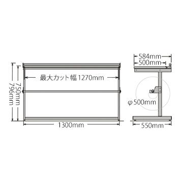 もりや産業　緩衝材ロールスタンド　RST-02　包装作業　カットテーブル　エアキャップカッター台　エアーキャップ　業務用　ピッキング　1台　ロール　作業台　大判