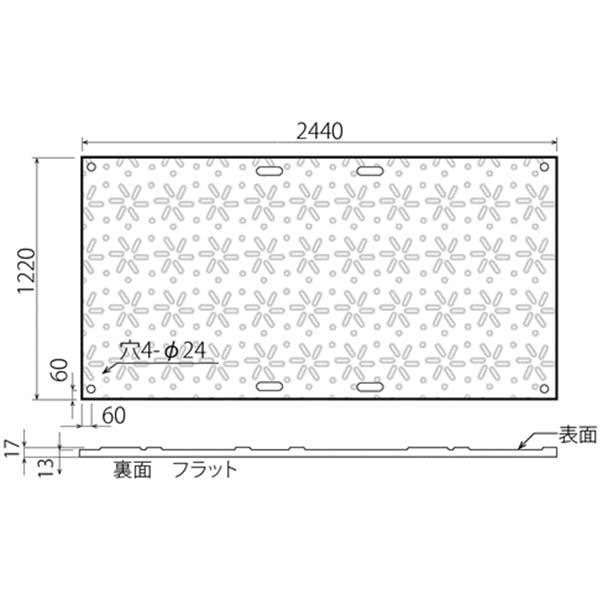 スーパージュライト48 樹脂製敷板 厚さ17mm 1220mm×2440mm（4尺×8尺判 
